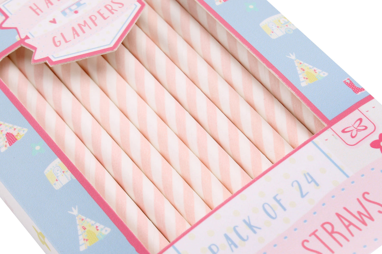 Happy Glampers Pack of 24 Paper Straws