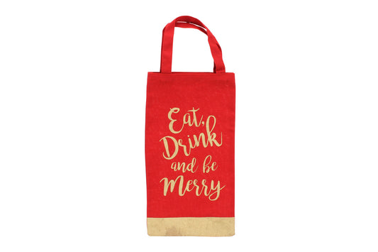 Eat Drink And Be Merry Christmas Bottle Bags