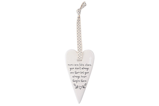 Mum's Are Like Stars... Hanging Heart • Ceramic • Keepsake Gift • Ornament • Gift For Mum