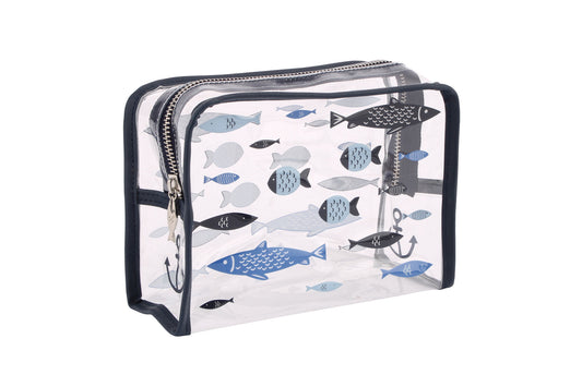 Finest Catch Clear Fish Design Wash Bag