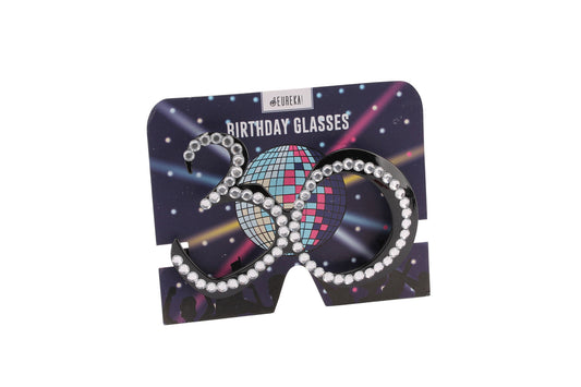 Black Clear Crystal '30th' Brithday Glasses