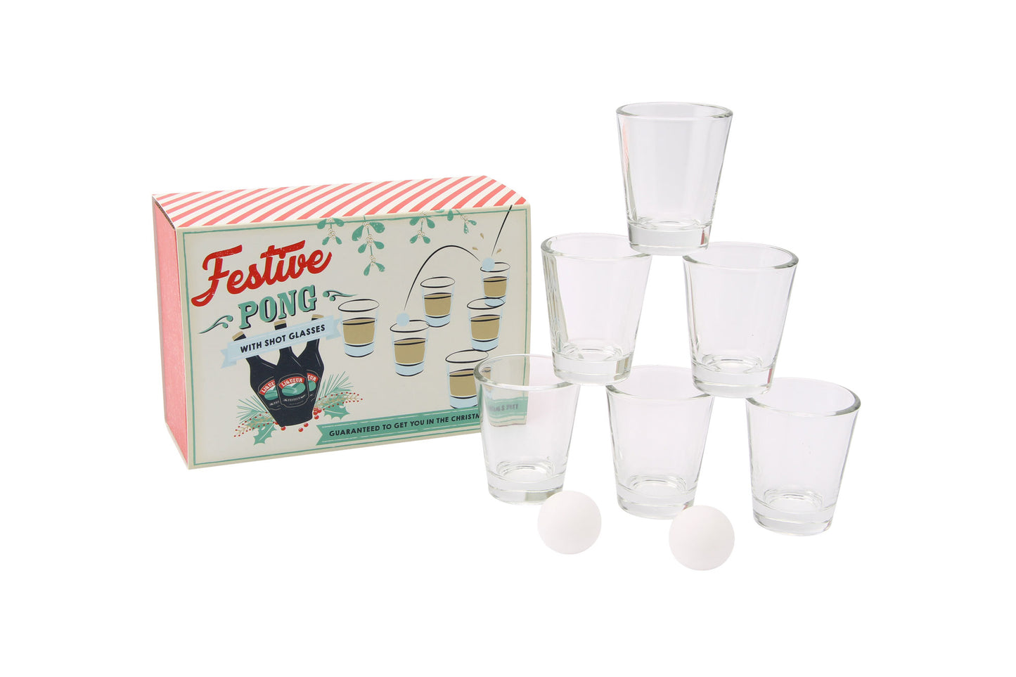 Festive Pong 6 Piece Shot Glass Set