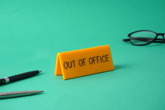 'Out Of Office' Yellow Desk Sign