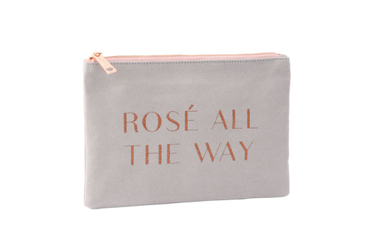 Super Soft Grey Beauty Bag 'Rose All The Way'