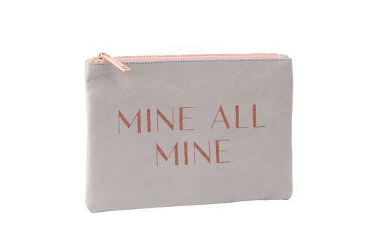 Super Soft Grey Beauty Bag 'Mine All Mine'