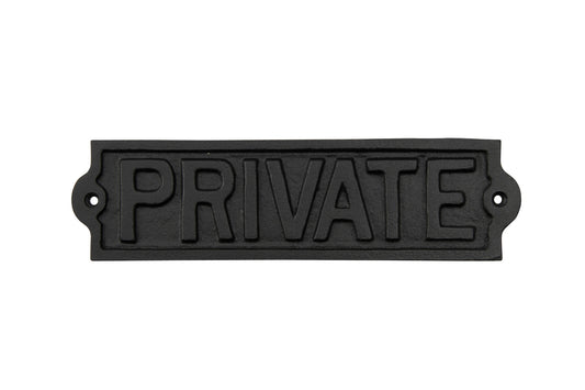 Cast Iron Private Wall Sign | Garden Gate | Garden Shed
