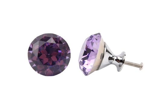 Set of 2 | Amethyst Crystal Glass Drawer Pulls • Cabinet Pull • Drawer Knob • DIY Upcycle • Gifts for Home • Home Improvement • Rennovations