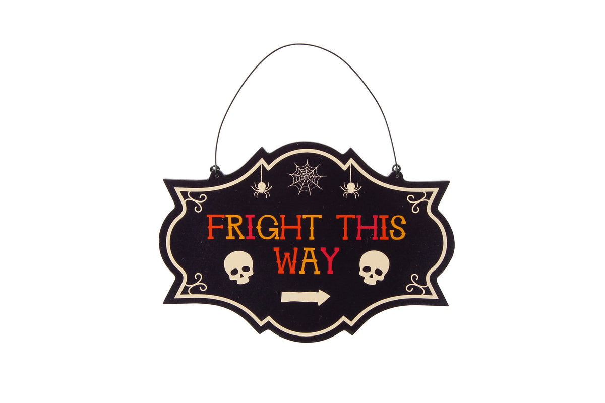 Fright Sign Halloween Haunted House 'Fright This Way' Glitter Sign – The CGB Gift Shop