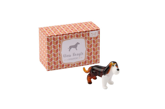 Glass Beagle Ornament in Gift Box