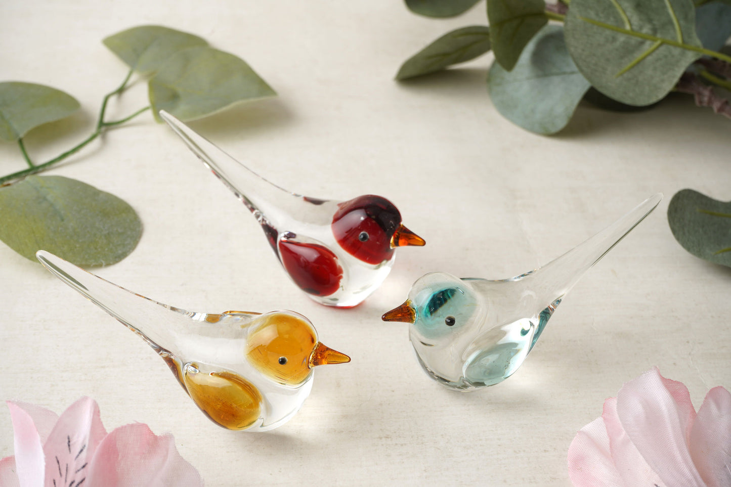 Artisan Glass 3 Assorted Glass Birds