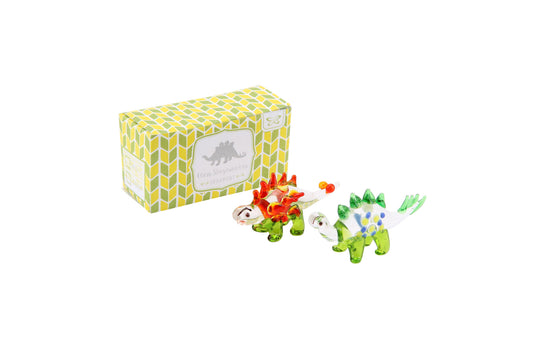 2 Assorted Glass Stegosaurus