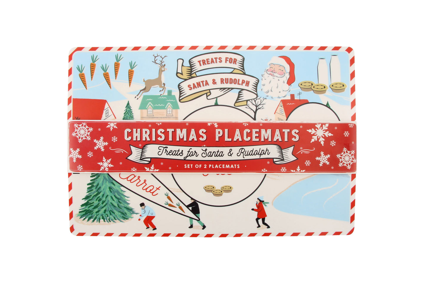 Joy to the World Santa & Rudolph Placemats