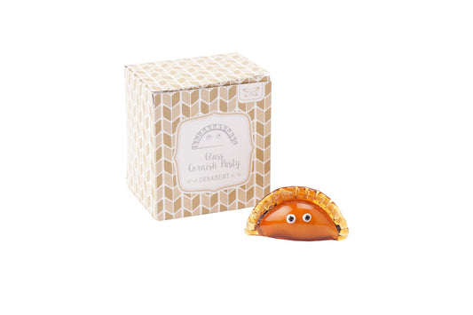 Miniature Glass Cornish Pasty Standing Decoration • Gift Box • Ornament • Collectable • Gift For Home • Cornish Kernow Gifts