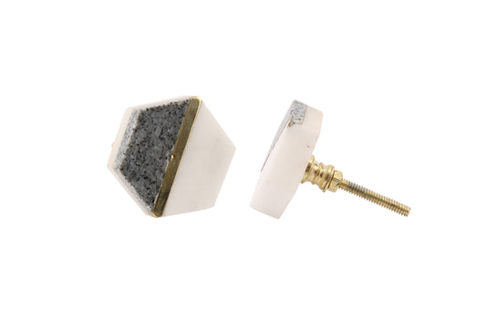 Set of 2 | Stone Finish White Ceramic Drawer and Cabinet Pulls  • DIY Upcycle • Gifts for Home • Home Improvement • Rennovations