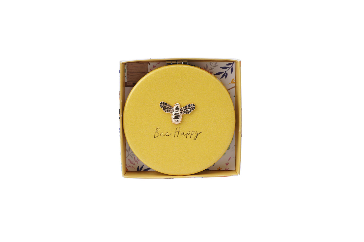 The Beekeeper 'Bee Happy' Yellow Compact Mirror