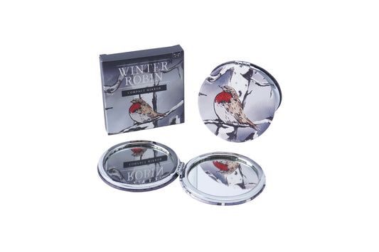 Winter Robin Compact Mirror