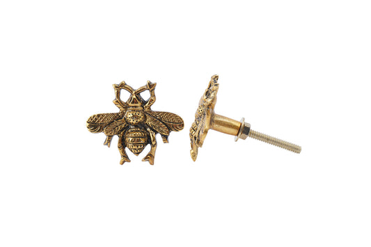 Set of 2 | Golden Metal Finish Bee Drawer Pulls Drawer and Cabinet Pull • DIY Upcycle • Gifts for Home • Home Improvement • Rennovations