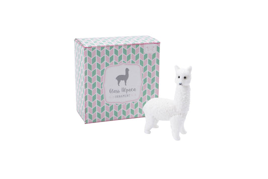 White Glass Alpaca In Gift Box • Decoration • Ornament • Collectable • Gift For Home • Home Decor