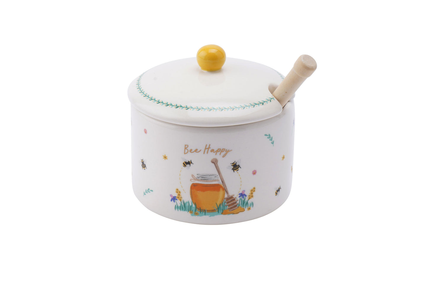 The Beekeeper 'Bee Happy' Honey Pot & Drizzler