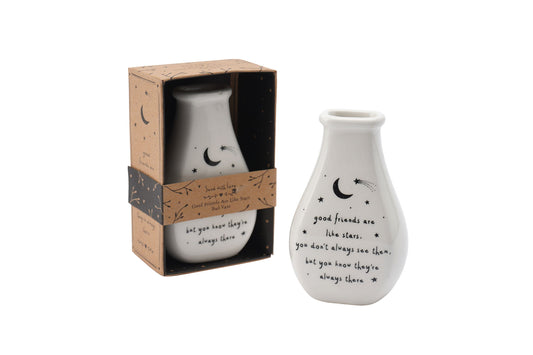Ceramic 'Good Friends are like stars.....' Bud Vase