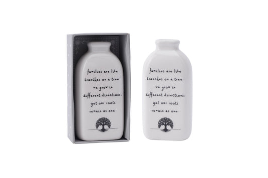 Ceramic 'Families are like branches on a tree.....' Bud Vase