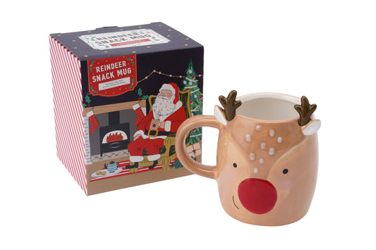 Joy To The World Novelty Reindeer Snack Mug