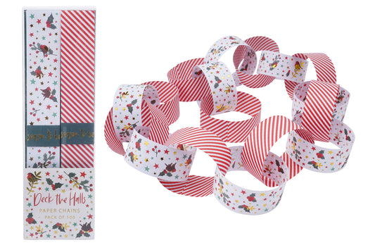 Christmas Deck The Halls Pack of 100 Paper Chains