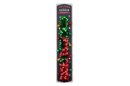 Christmas Red and Green Sequin Snap Bracelets | Jingle | Age 3 Years+ | Novelty Jewellery | Gift For Christmas