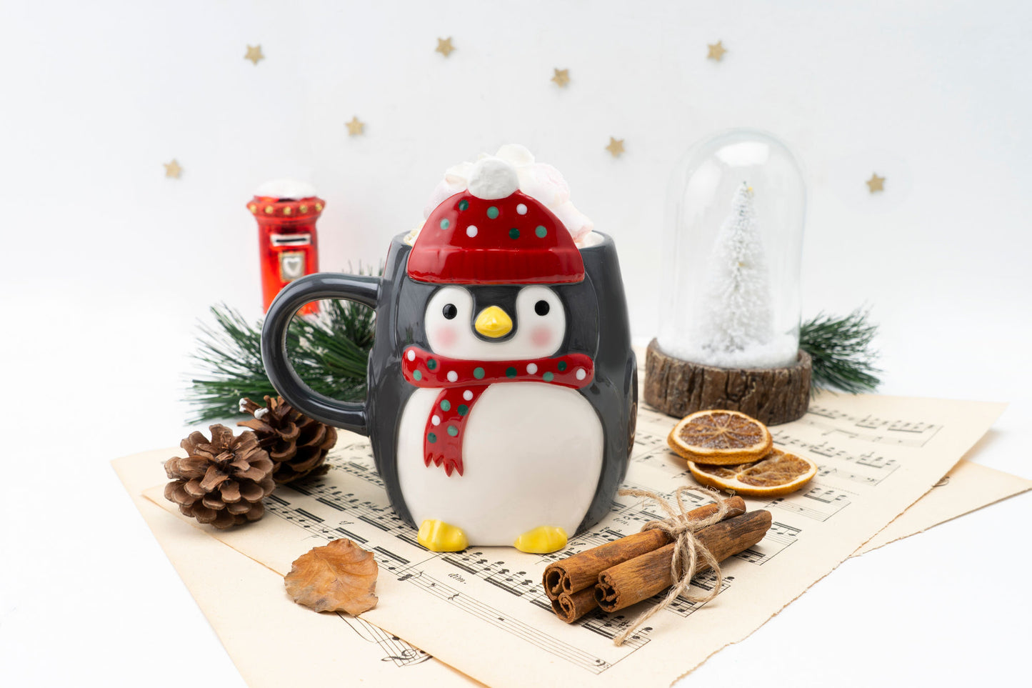 Joy To The World Penguin Snack Mug