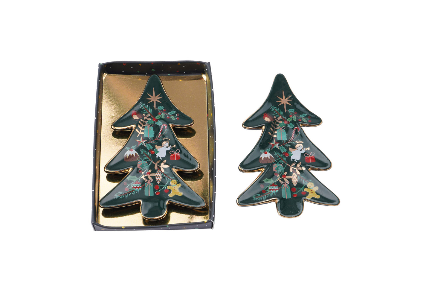 Christmas Green Christmas Tree Trinket Dish