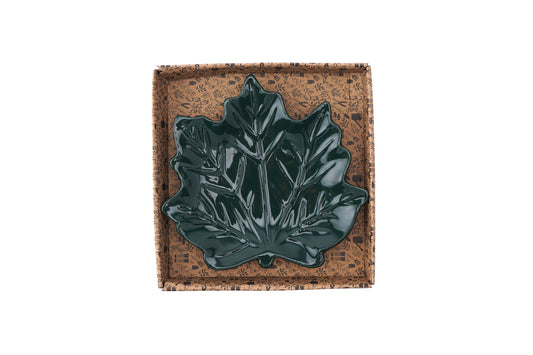 The Potting Shed Forest Green Leaf Trinket Dish