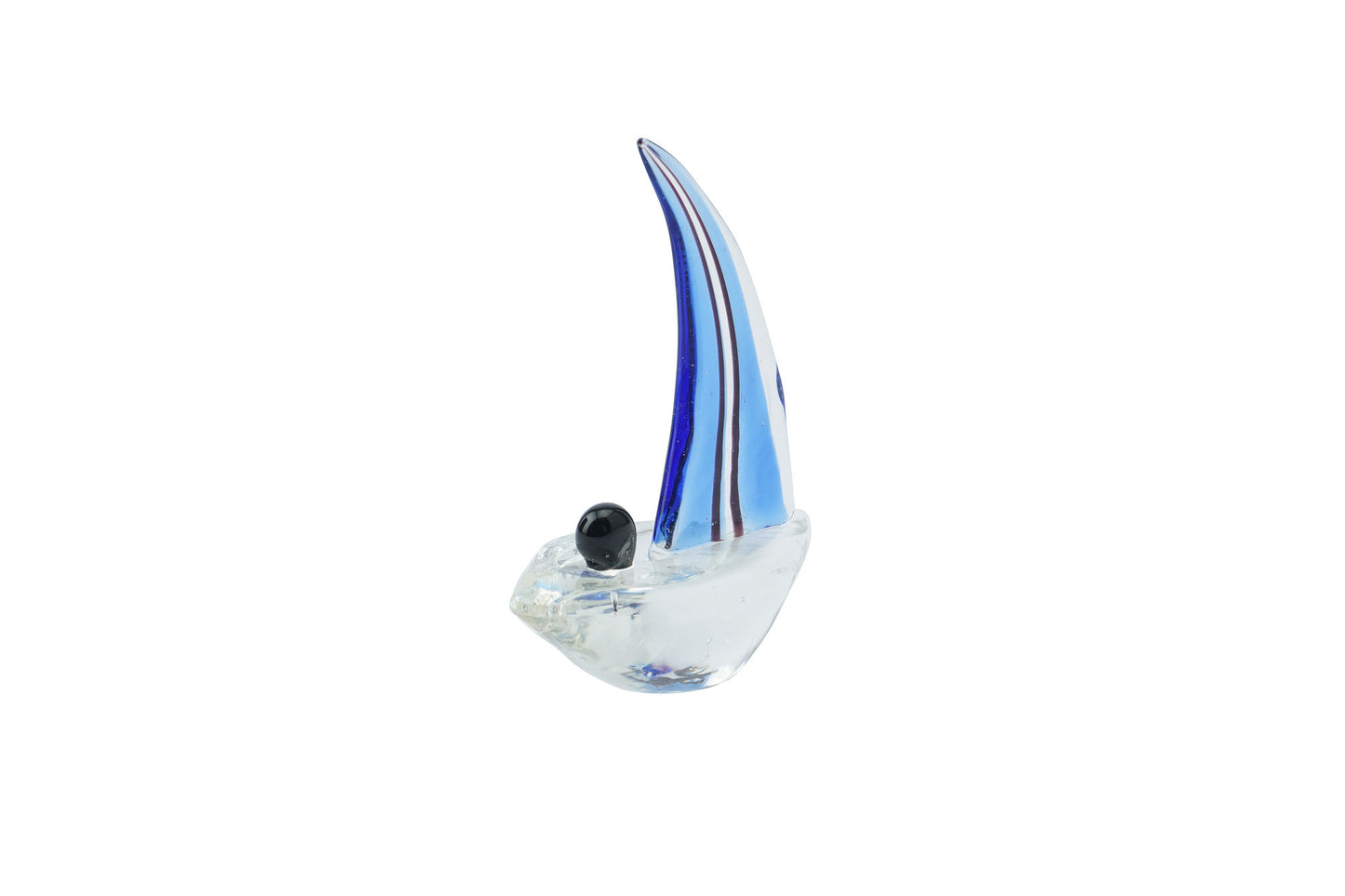 Coast to Coast Blue Glass Sailing Boat