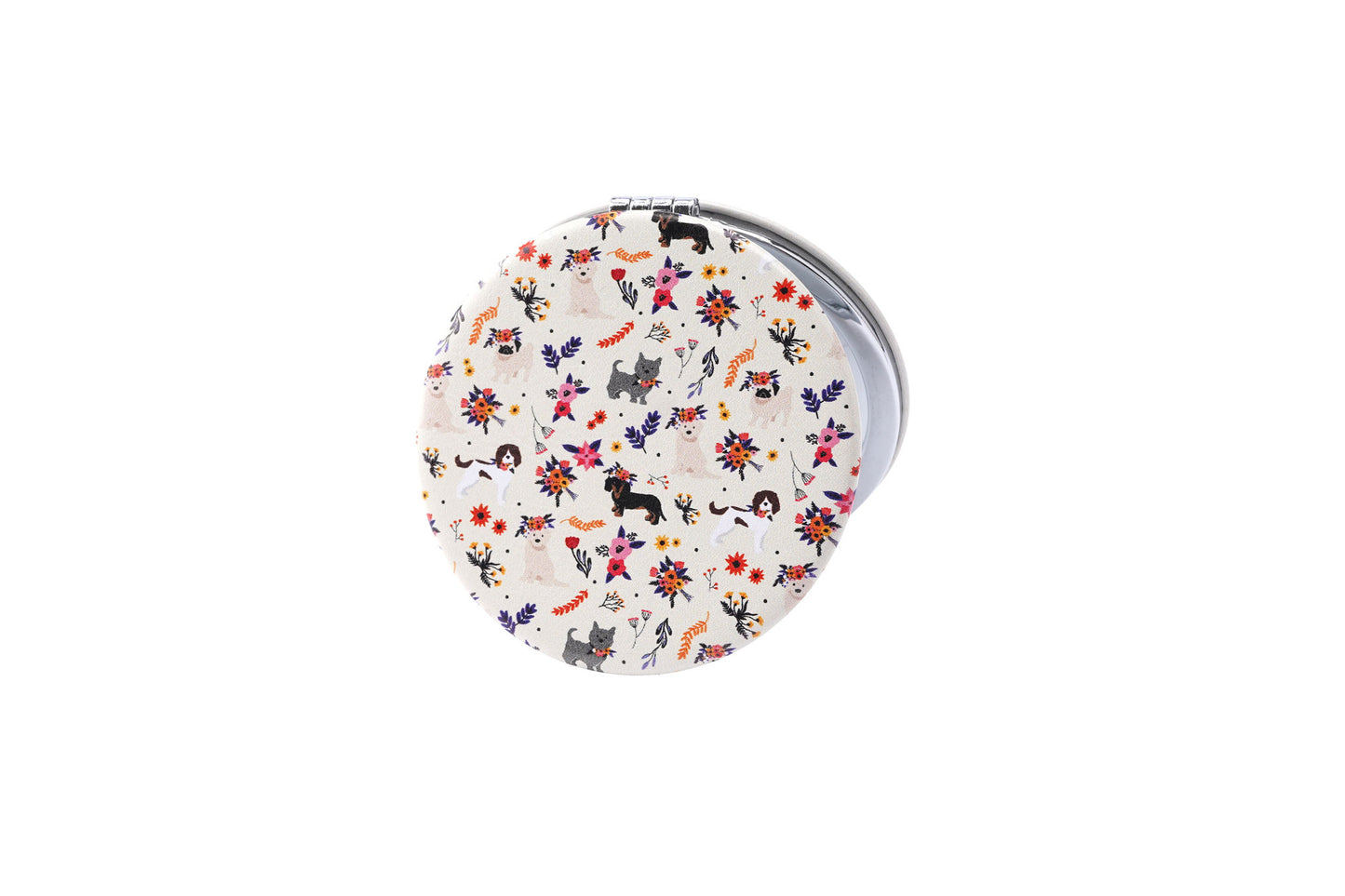 Floral Prints 'Pugs and Kisses' Compact Mirror