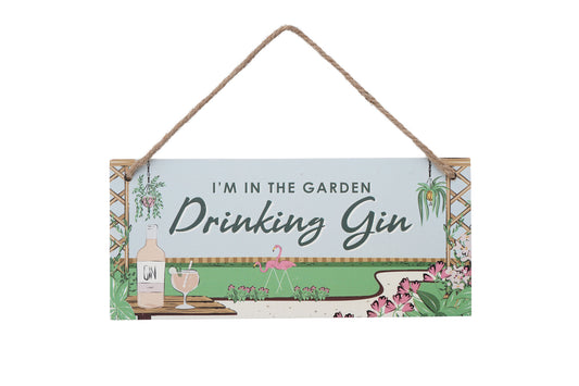 The Potting Shed 'I'm Drinking Gin' Hanging Sign