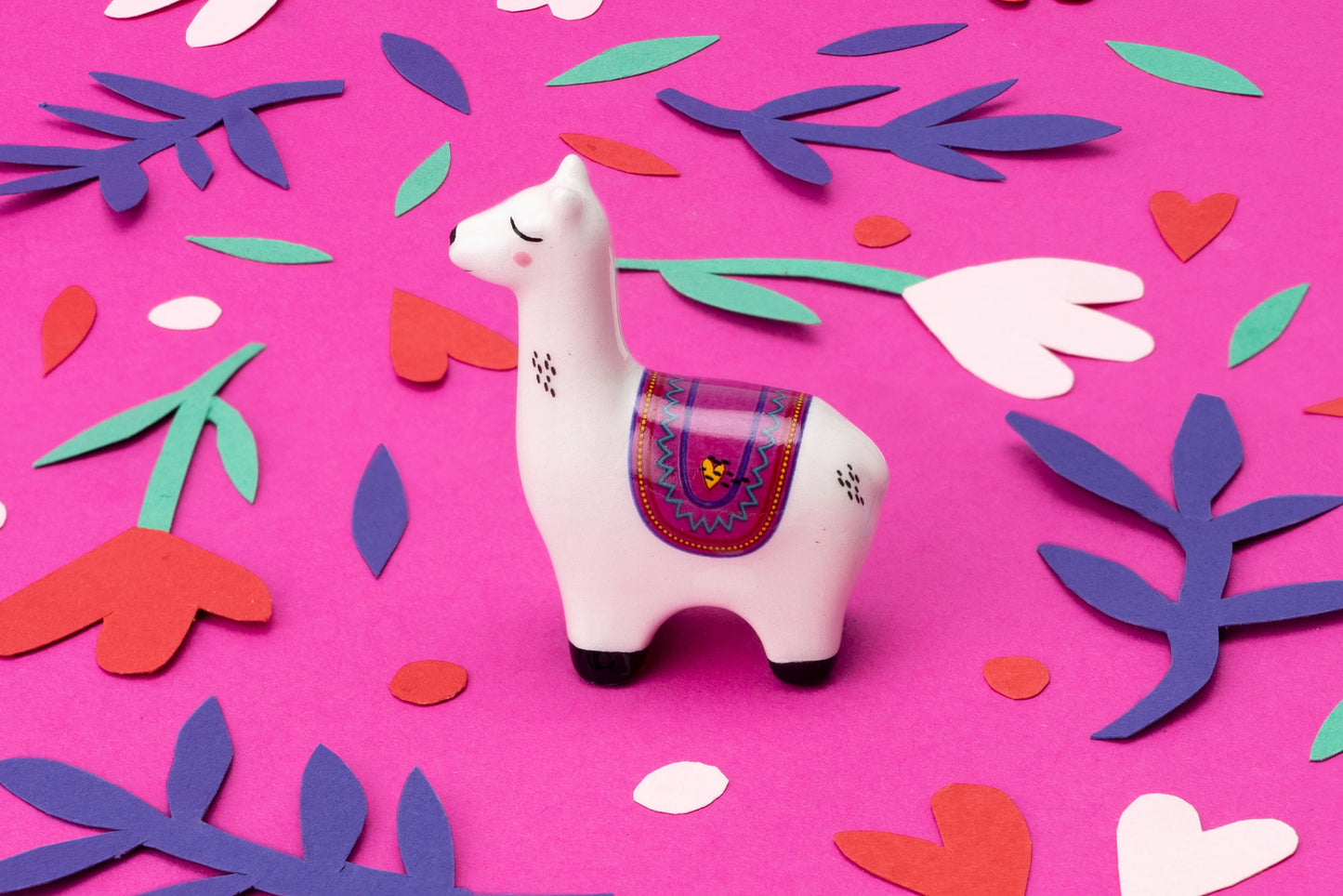 Live Happy Lucky Llama Ceramic Charm