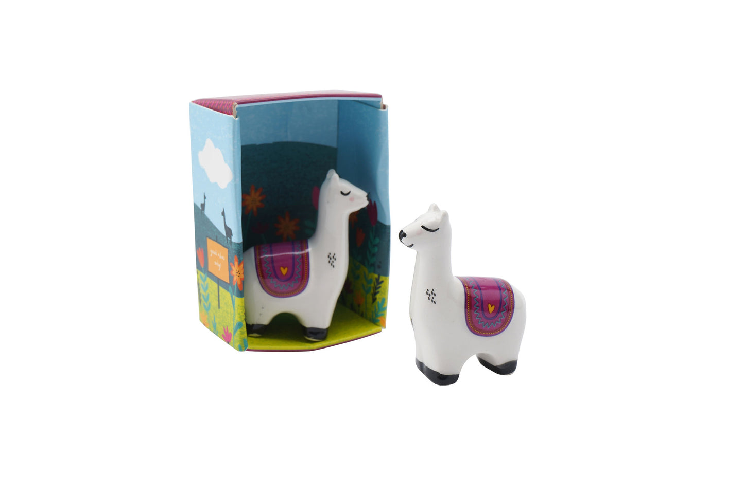 Live Happy Lucky Llama Ceramic Charm