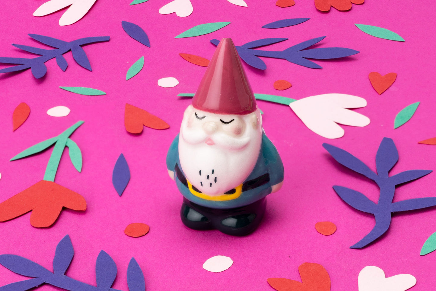 Live Happy Lucky Gnome Ceramic Charm