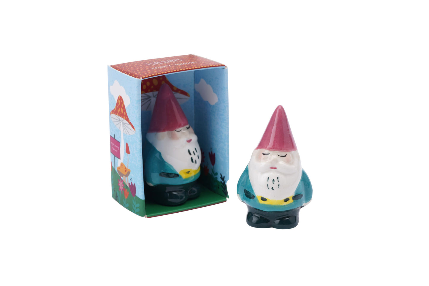 Live Happy Lucky Gnome Ceramic Charm