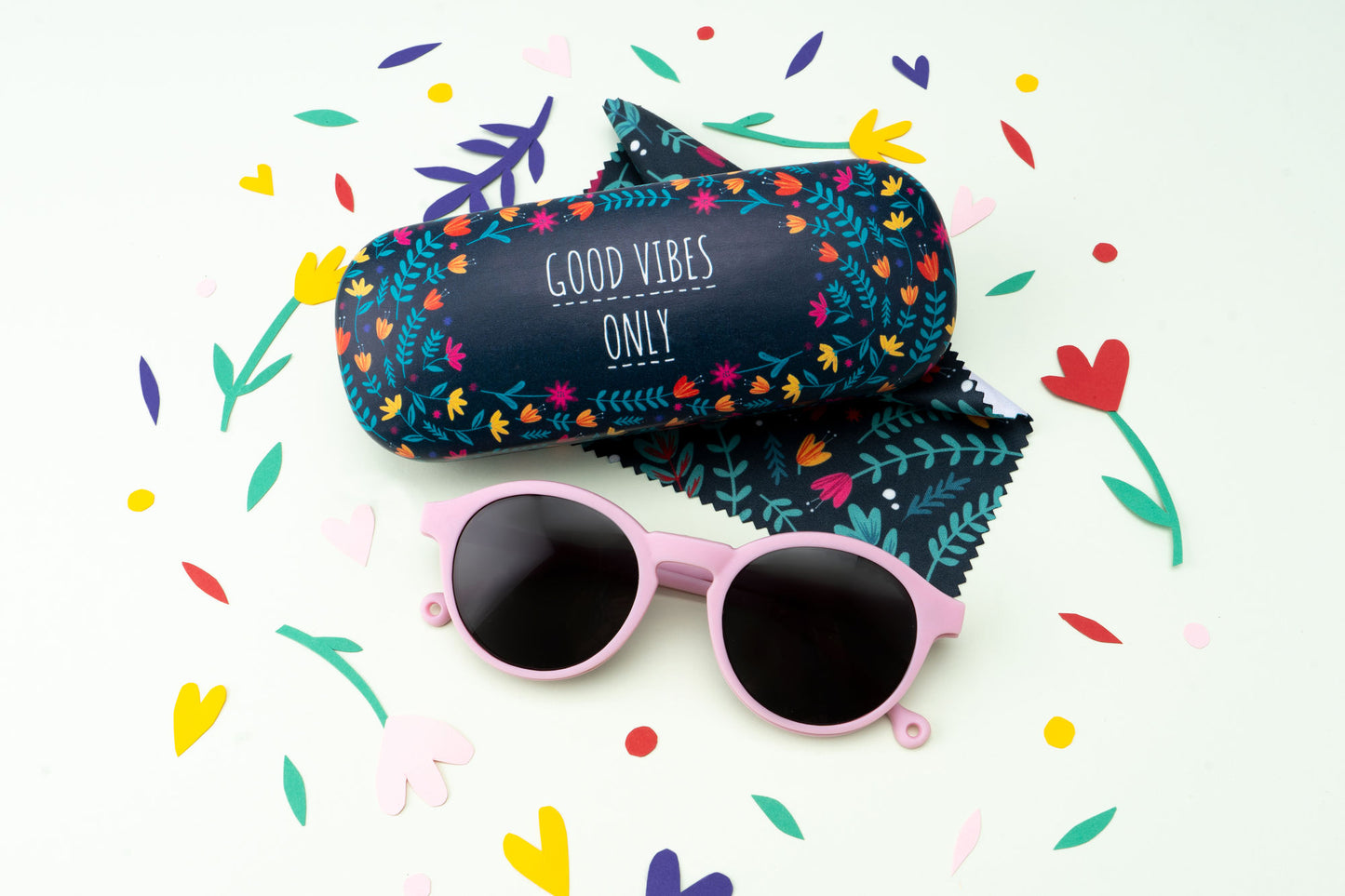 Live Happy 'Good Vibes Only' Glasses Case