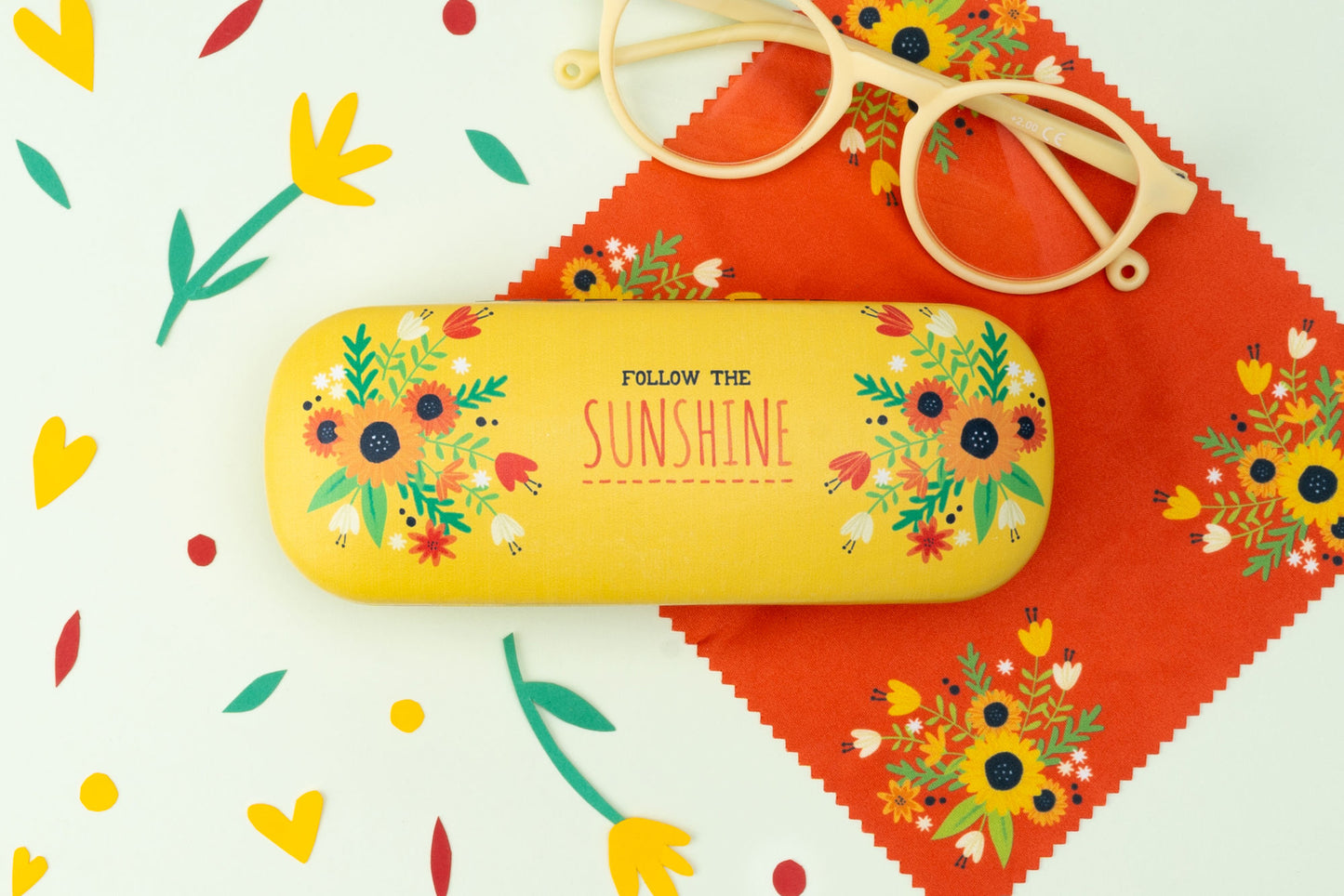 Live Happy 'Follow The Sunshine' Glasses Case