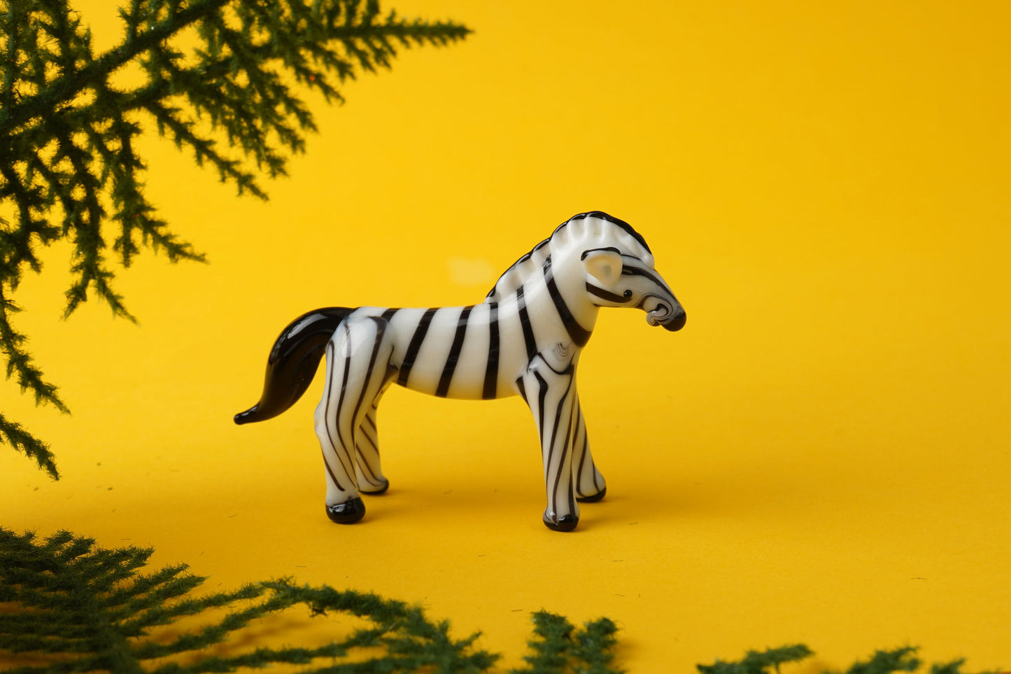 Artisan Glass Zebra Figurine