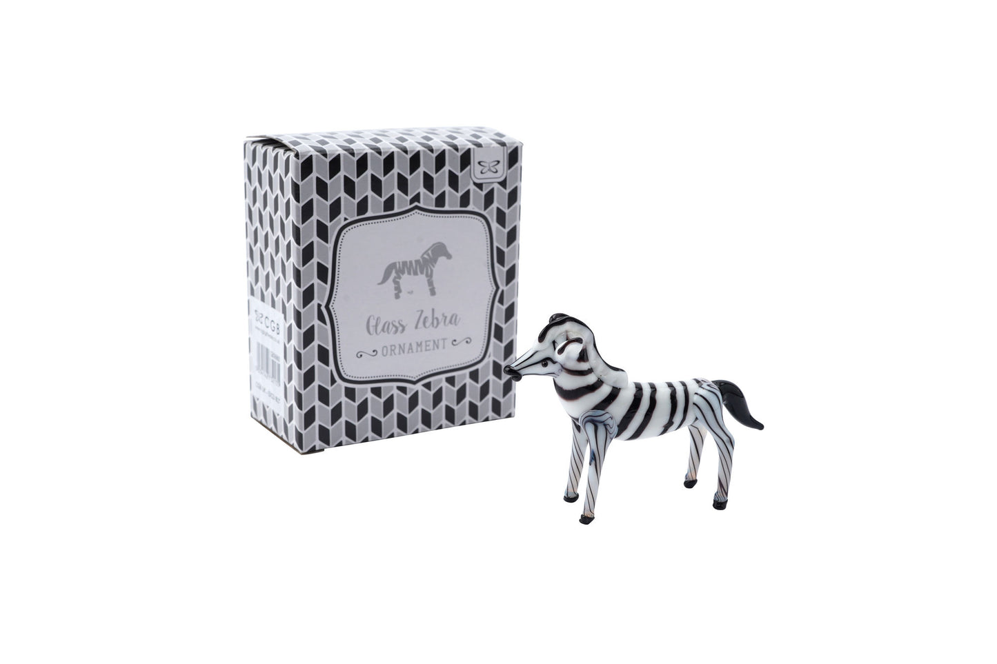 Artisan Glass Zebra Figurine