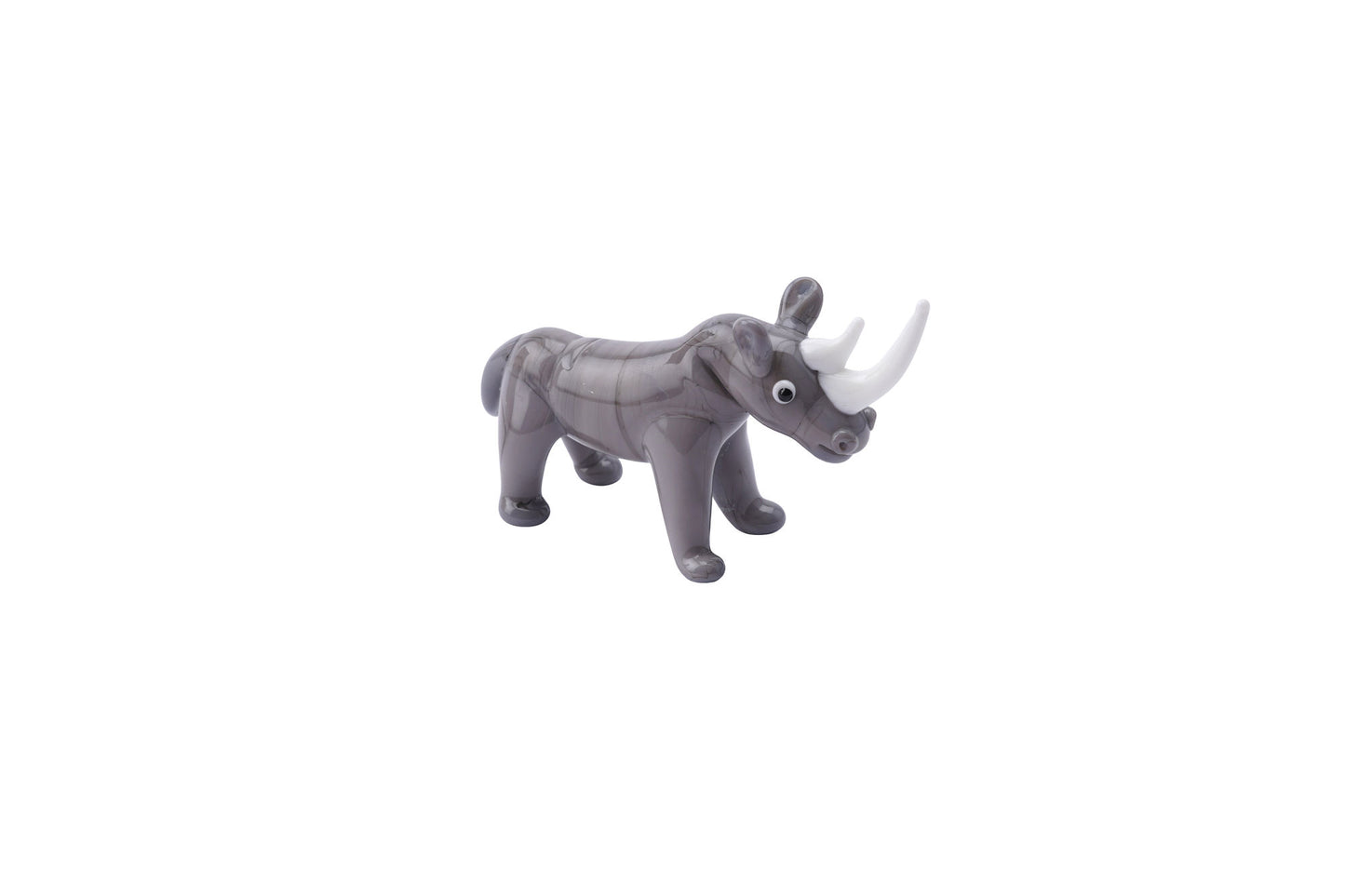 Artisan Glass Rhino Figurine