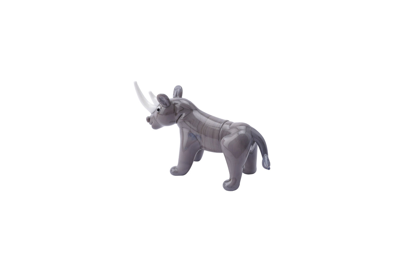 Artisan Glass Rhino Figurine