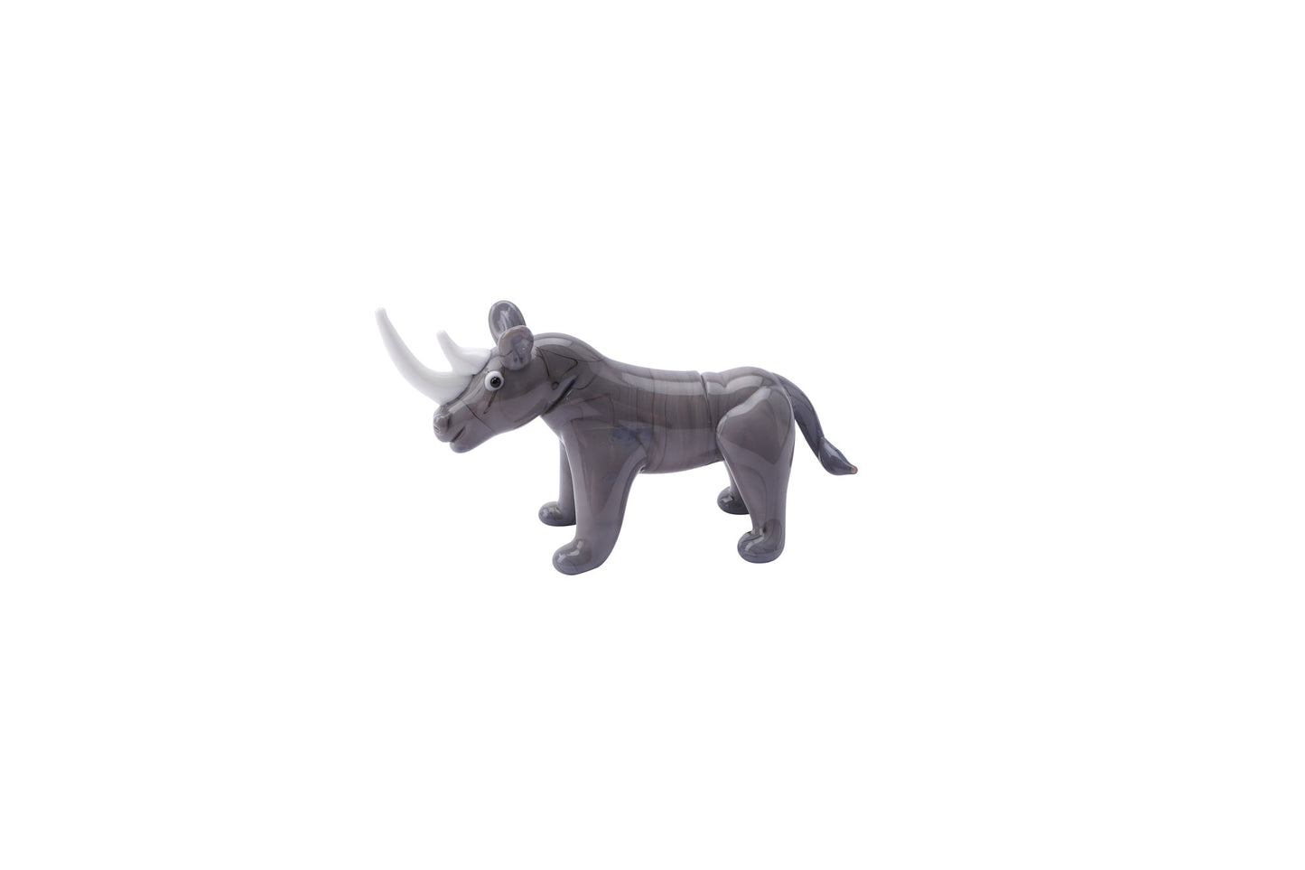 Artisan Glass Rhino Figurine