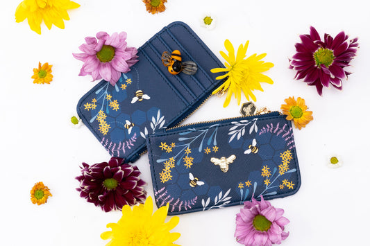 The Beekeeper Purple Bee Design Card Holder Purse