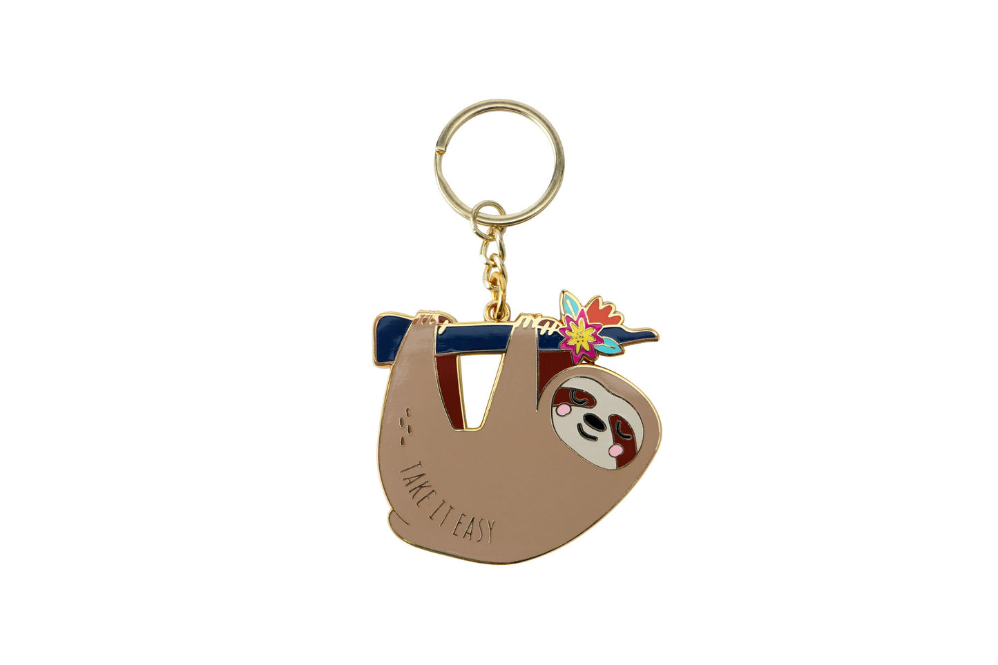 Live Happy 'Take It Easy' Sloth Enamel Keychain