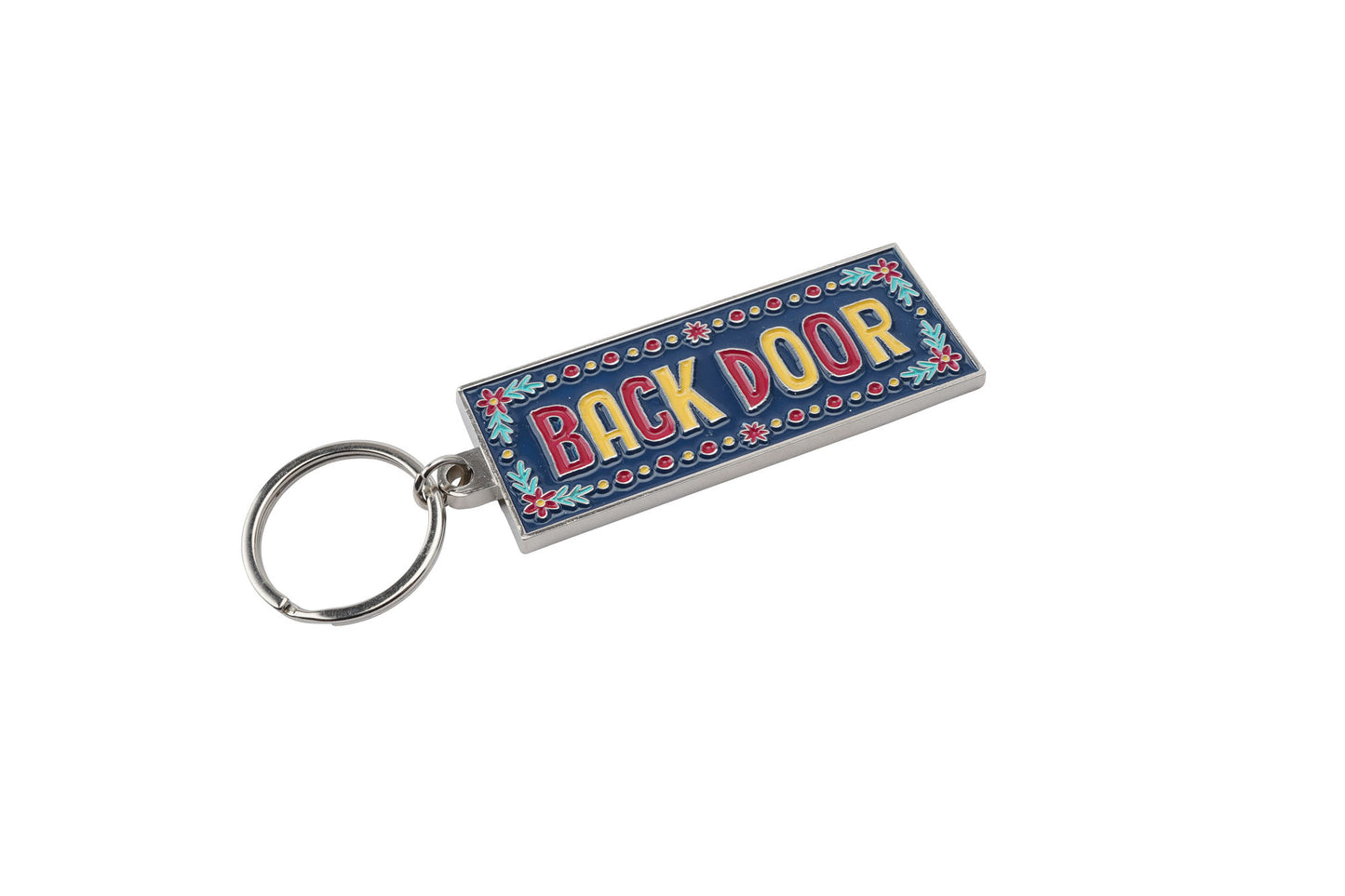 Live Happy 'Back Door' Enamel Keyring