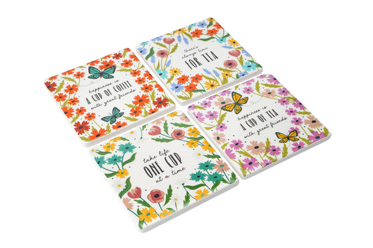 The Flower Market 4 Assorted Ceramic Coasters