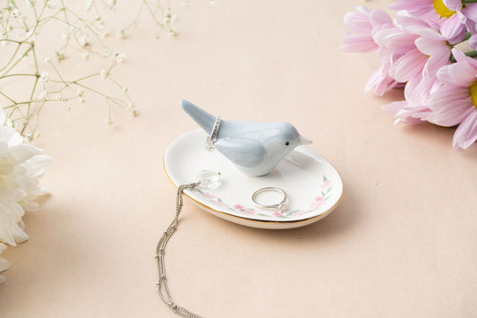 The Flower Market Bird Ring Holder Dish in Gift Box